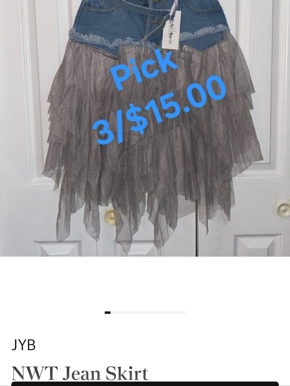 NWT Jean Skirt